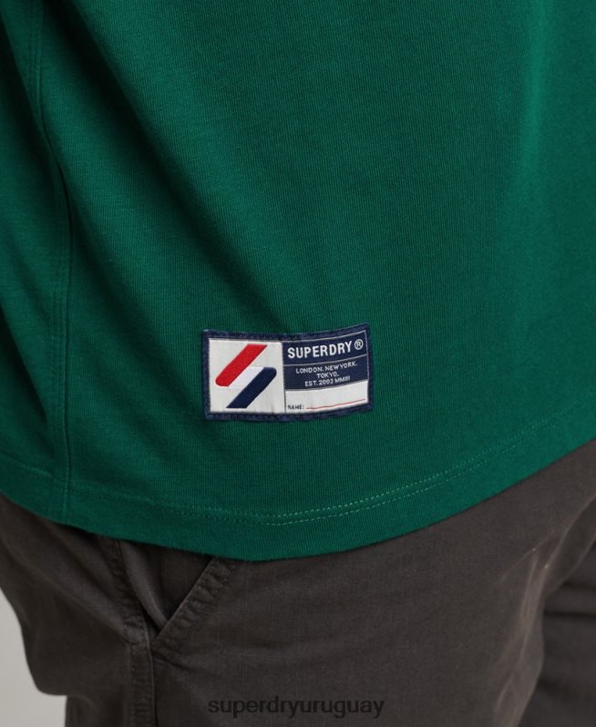 uy Superdry hombres camiseta de corte holgado con logo esencial de algodón orgánico verde DT2N8Z4969 ropa