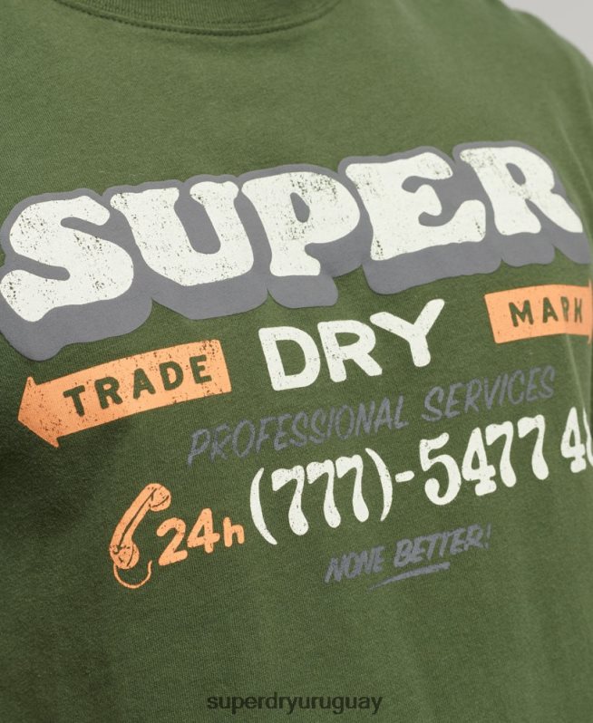 uy Superdry hombres camiseta de escritor de carteles vintage gris DT2N8Z4874 ropa