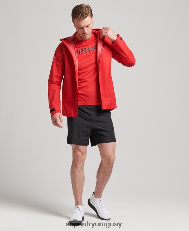 uy Superdry hombres camiseta de manga corta con logo activo de tren rojo DT2N8Z1436 ropa