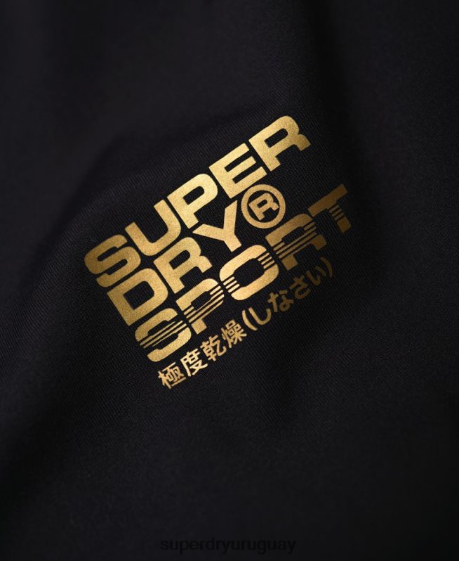 uy Superdry hombres camiseta de manga corta de compresión de alto rendimiento negro DT2N8Z5380 ropa