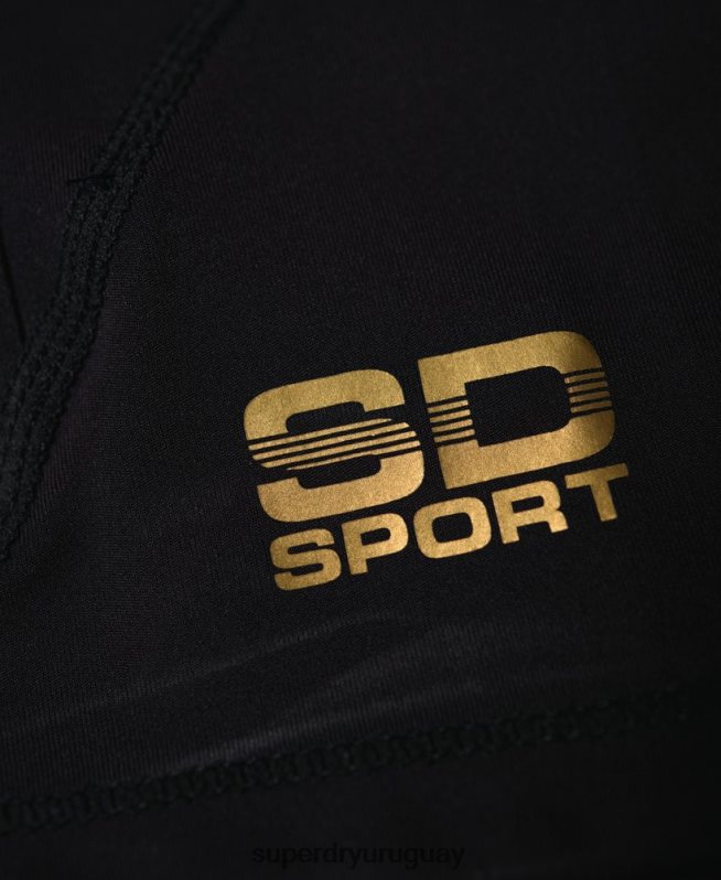 uy Superdry hombres camiseta de manga corta de compresión de alto rendimiento negro DT2N8Z5380 ropa