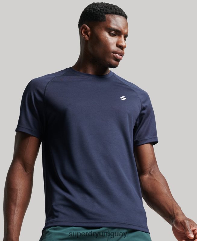 uy Superdry hombres camiseta de manga corta tren activo Armada DT2N8Z1416 ropa