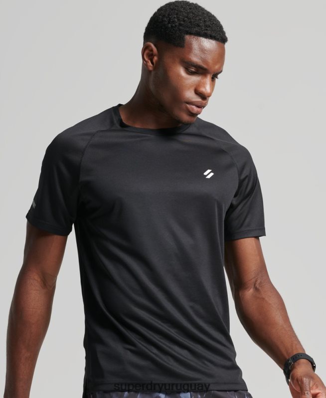 uy Superdry hombres camiseta de manga corta tren activo negro DT2N8Z1433 ropa