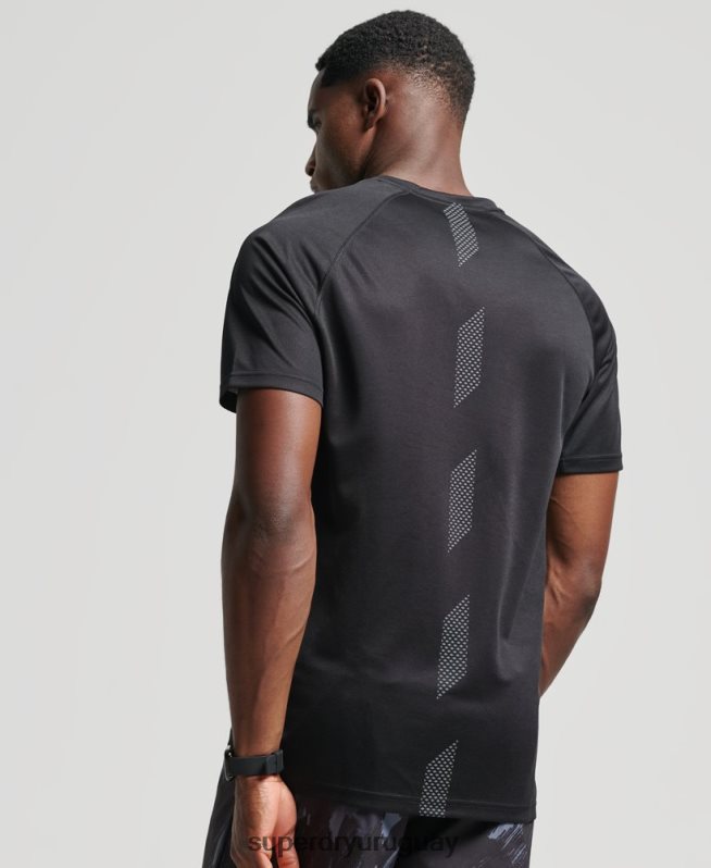 uy Superdry hombres camiseta de manga corta tren activo negro DT2N8Z1433 ropa