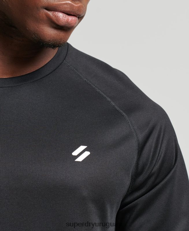 uy Superdry hombres camiseta de manga corta tren activo negro DT2N8Z1433 ropa