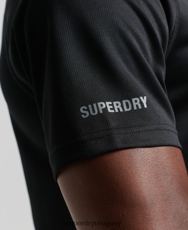 uy Superdry hombres camiseta de manga corta tren activo negro DT2N8Z1433 ropa