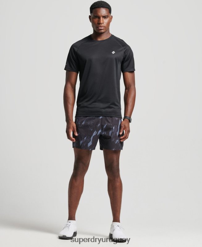 uy Superdry hombres camiseta de manga corta tren activo negro DT2N8Z1433 ropa