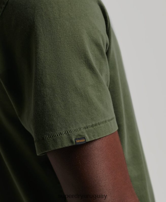 uy Superdry hombres camiseta de trabajo de algodón orgánico con bolsillo verde DT2N8Z4929 ropa