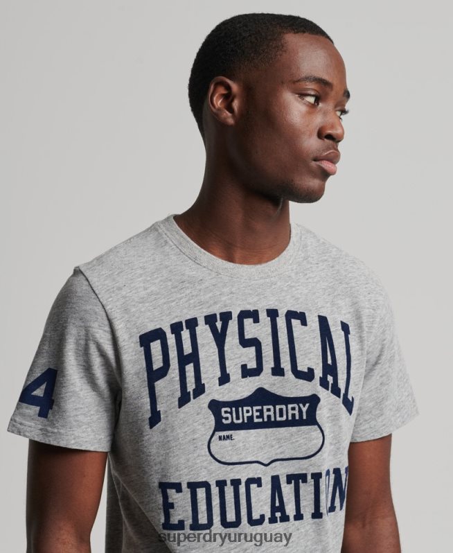 uy Superdry hombres camiseta deportiva vintage gris DT2N8Z4958 ropa