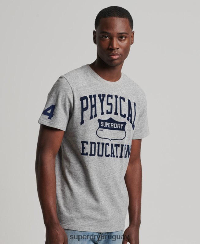 uy Superdry hombres camiseta deportiva vintage gris DT2N8Z4958 ropa
