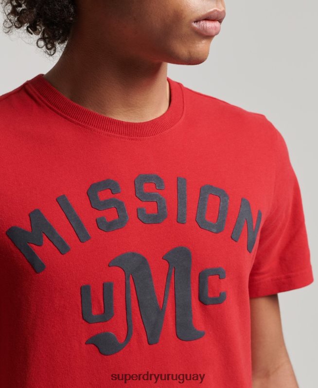 uy Superdry hombres camiseta deportiva vintage rojo DT2N8Z4928 ropa