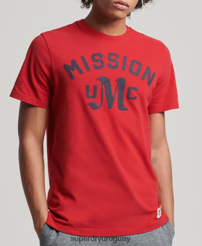 uy Superdry hombres camiseta deportiva vintage rojo DT2N8Z4928 ropa