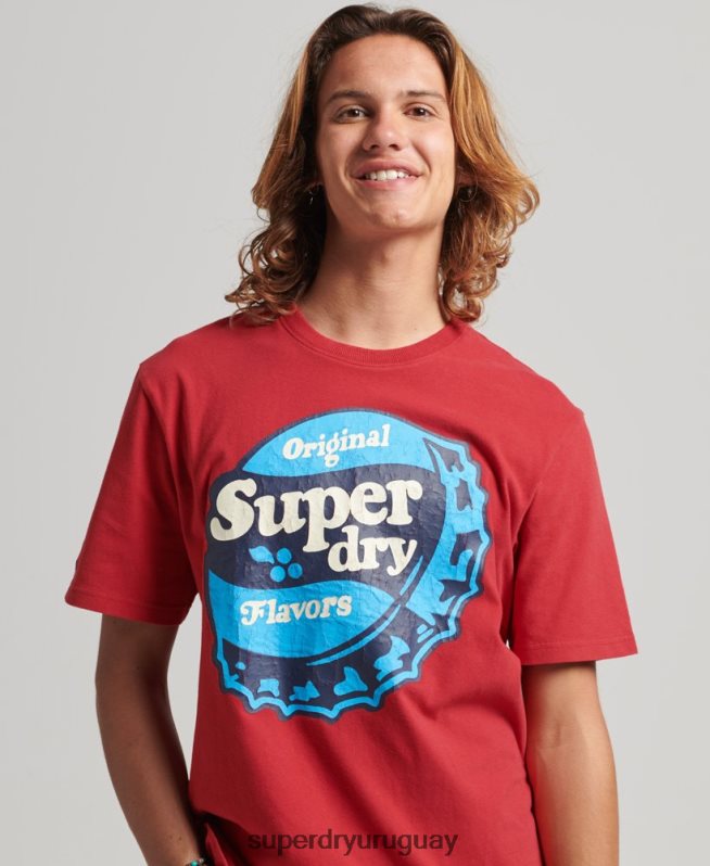uy Superdry hombres camiseta gráfica cooper retro años 70 rojo DT2N8Z4878 ropa