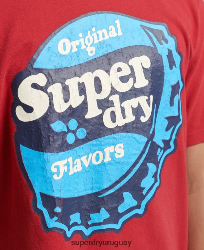 uy Superdry hombres camiseta gráfica cooper retro años 70 rojo DT2N8Z4878 ropa