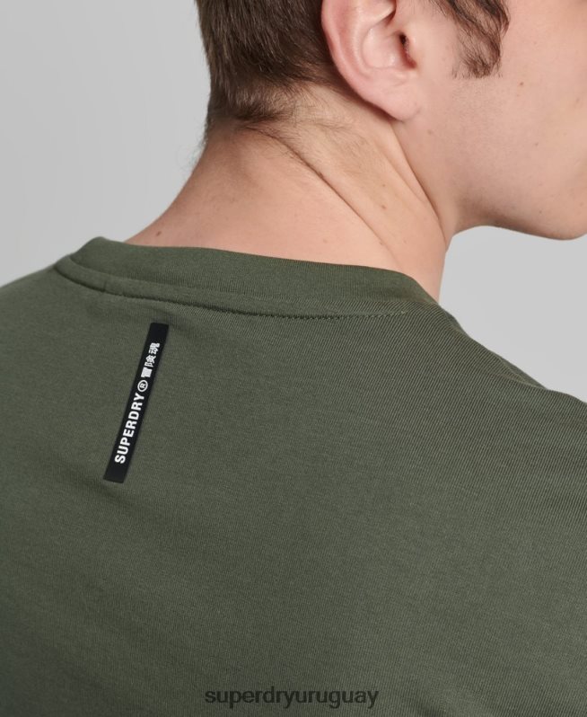 uy Superdry hombres camiseta holgada de tecnología caqui DT2N8Z4881 ropa