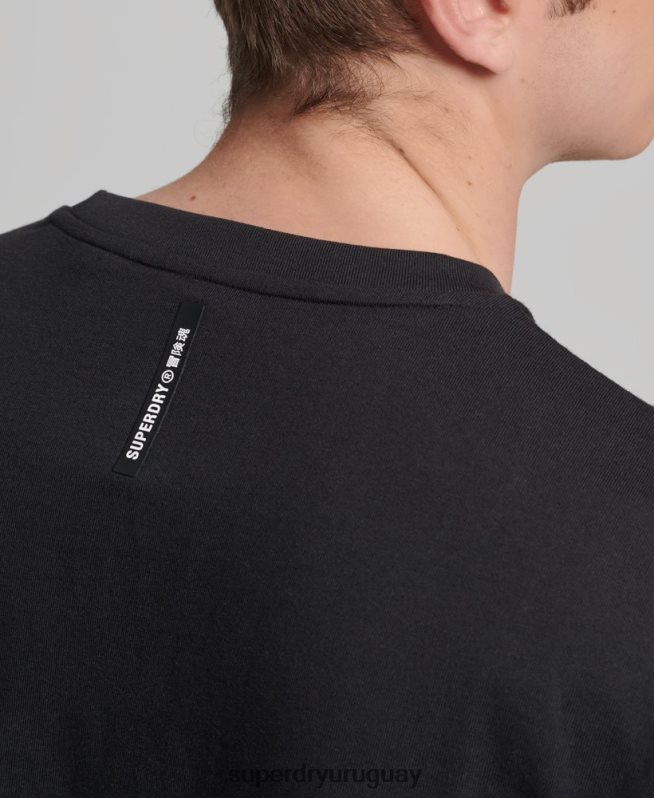 uy Superdry hombres camiseta holgada de tecnología negro DT2N8Z4832 ropa
