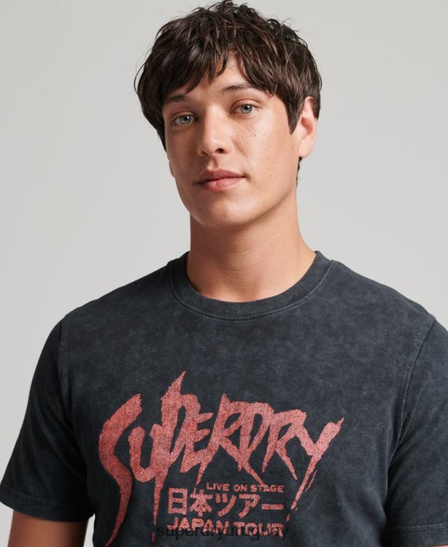 uy Superdry hombres camiseta independiente negro DT2N8Z4867 ropa