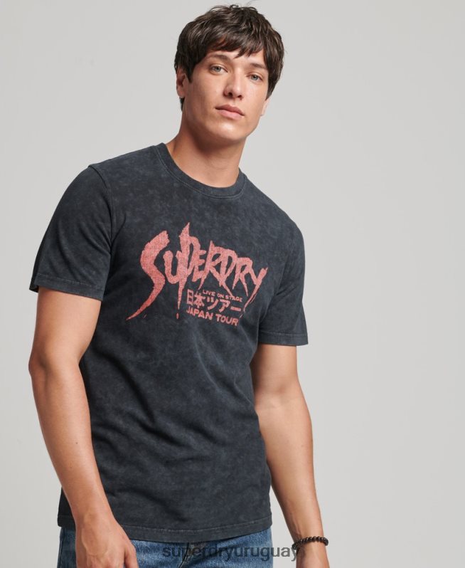 uy Superdry hombres camiseta independiente negro DT2N8Z4867 ropa