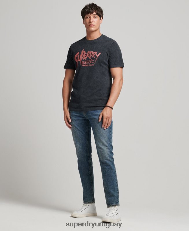 uy Superdry hombres camiseta independiente negro DT2N8Z4867 ropa