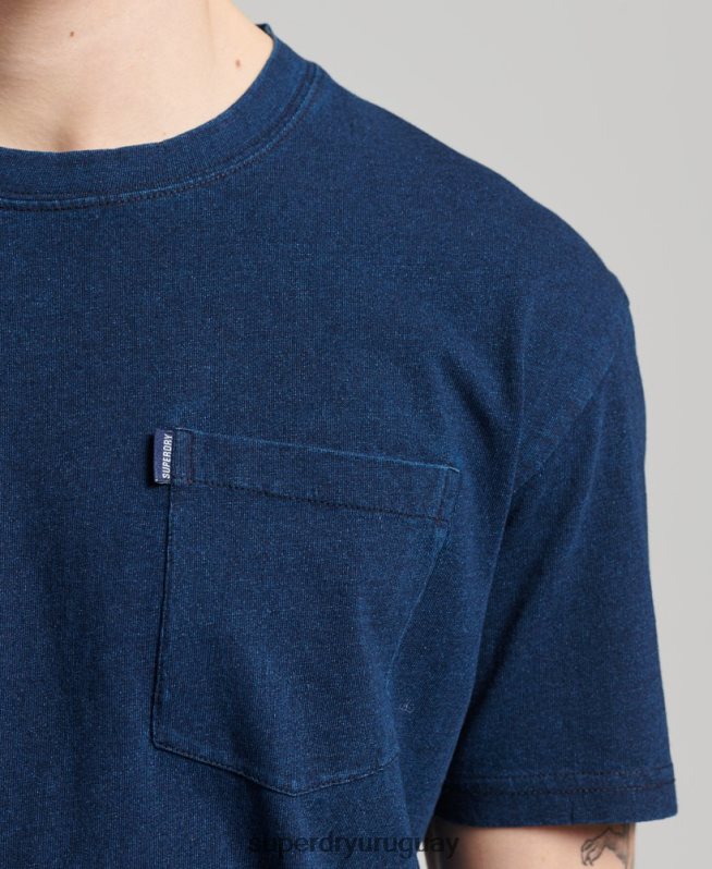 uy Superdry hombres camiseta índigo vintage de algodón orgánico azul oscuro DT2N8Z4892 ropa
