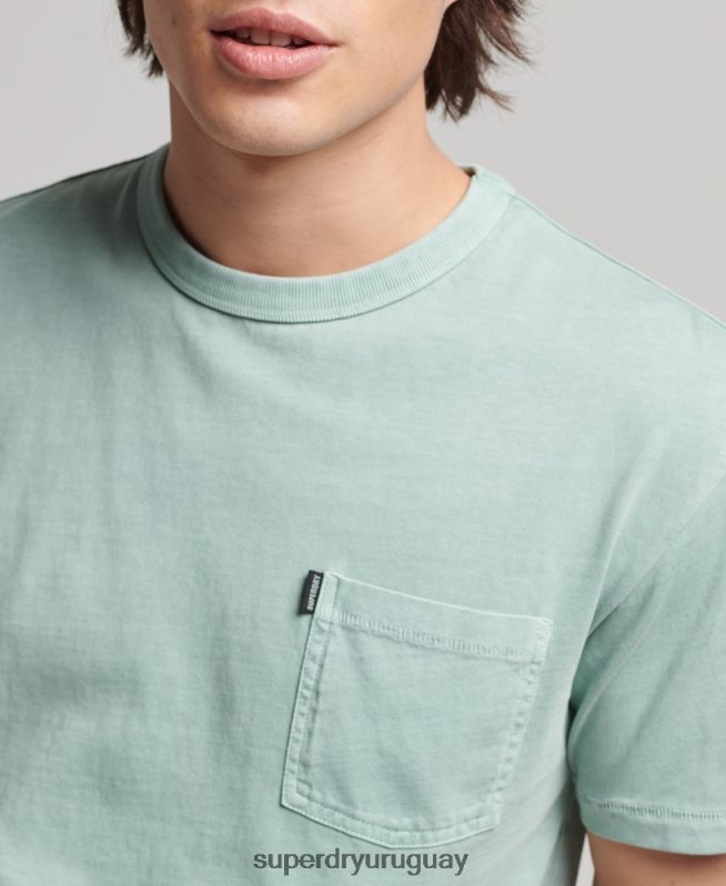 uy Superdry hombres camiseta ranchera surfera vintage de algodón orgánico azul claro DT2N8Z4886 ropa