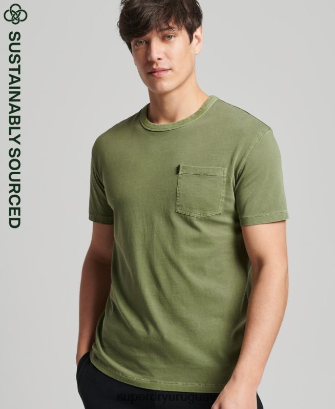 uy Superdry hombres camiseta ranchera surfera vintage de algodón orgánico caqui DT2N8Z4946 ropa