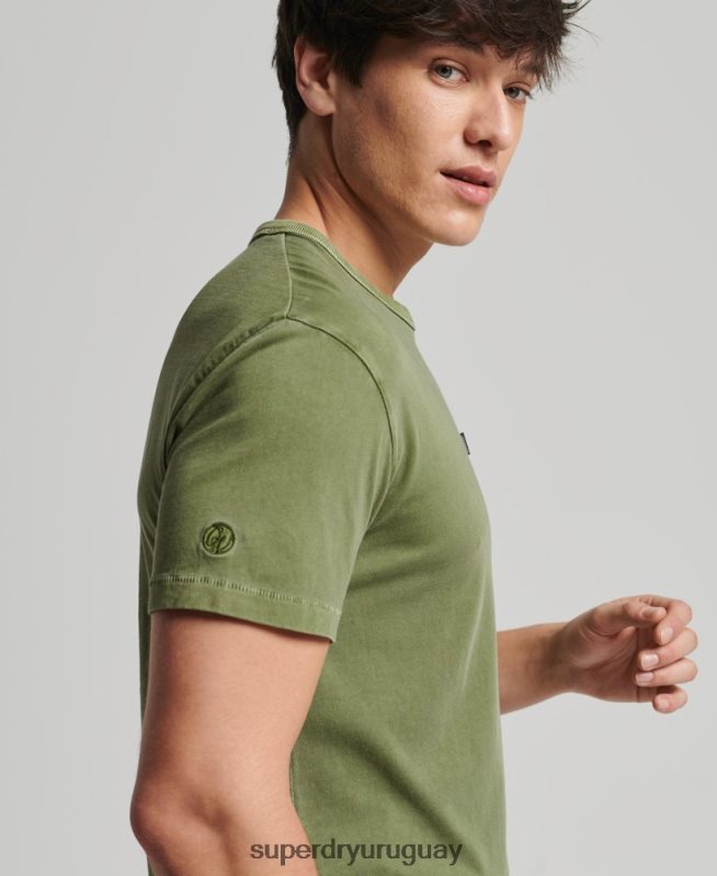 uy Superdry hombres camiseta ranchera surfera vintage de algodón orgánico caqui DT2N8Z4946 ropa