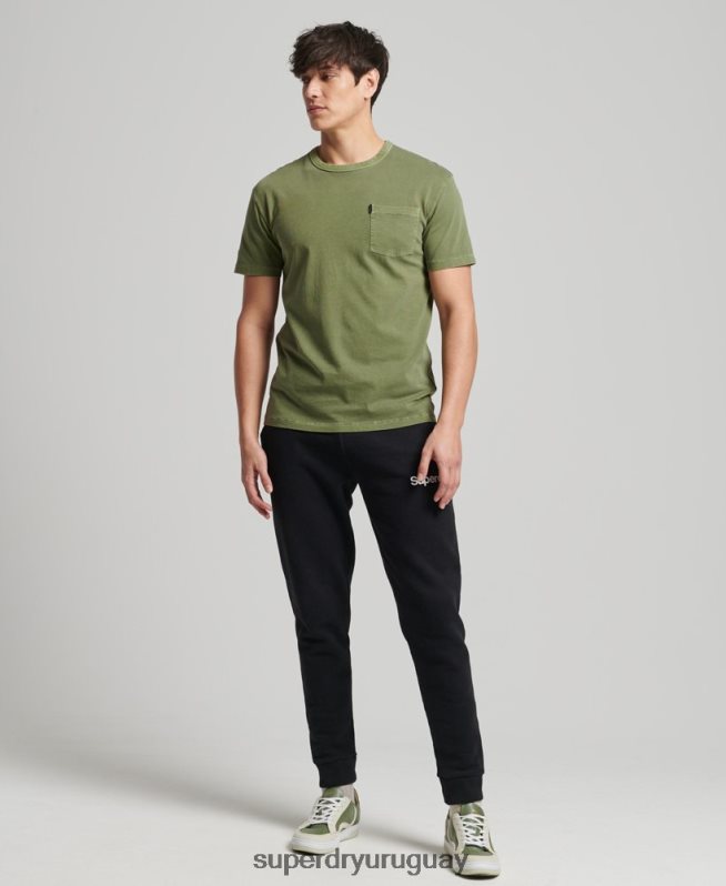 uy Superdry hombres camiseta ranchera surfera vintage de algodón orgánico caqui DT2N8Z4946 ropa