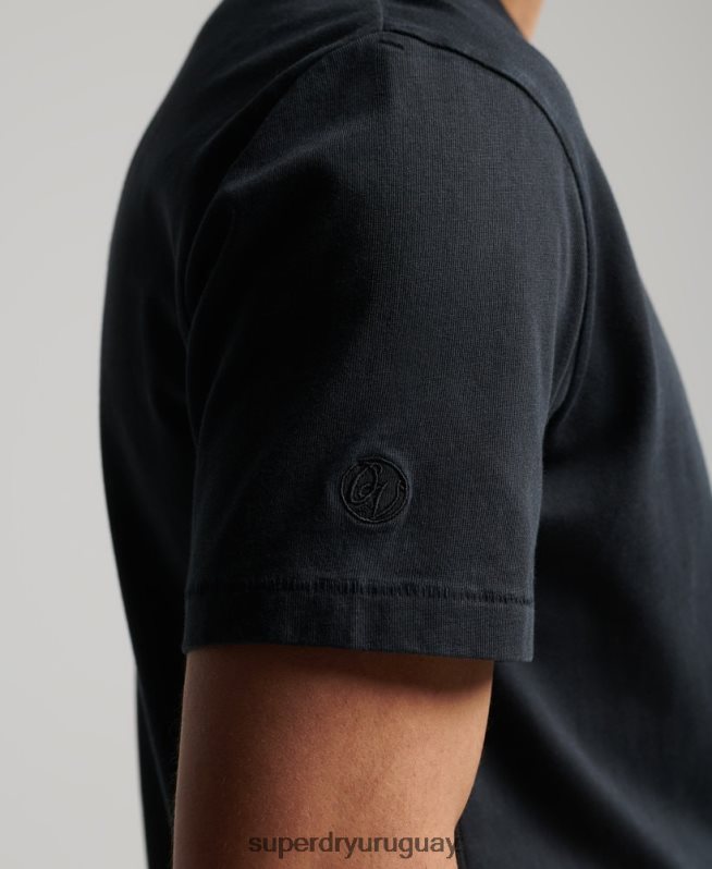 uy Superdry hombres camiseta ranchera surfera vintage de algodón orgánico negro DT2N8Z4902 ropa