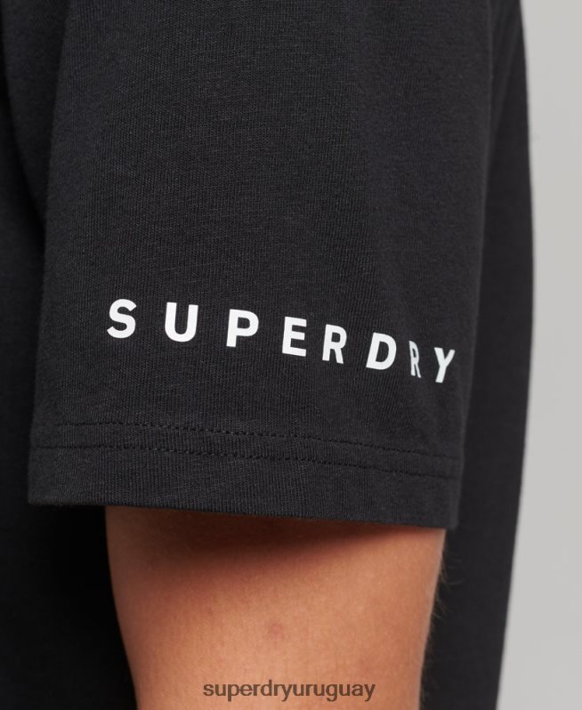 uy Superdry hombres camiseta suelta excedente negro DT2N8Z4927 ropa