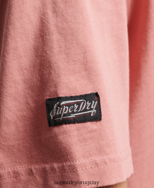 uy Superdry hombres camiseta surfera ranchero vintage rosa DT2N8Z4854 ropa