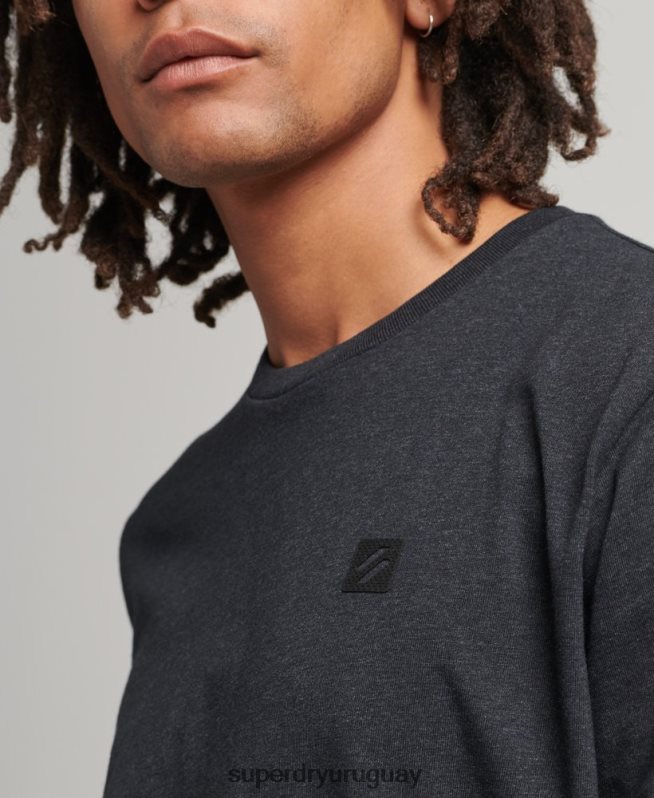 uy Superdry hombres camiseta técnica de manga larga gris oscuro DT2N8Z6471 ropa
