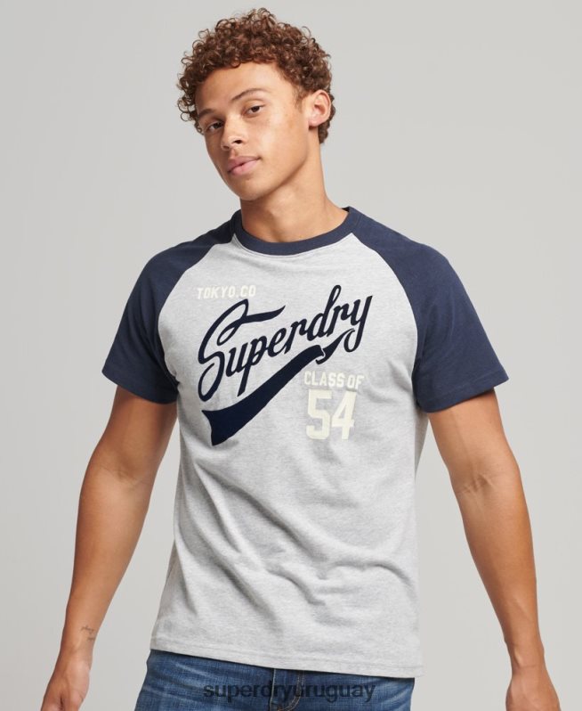 uy Superdry hombres camiseta universitaria con guión Armada DT2N8Z4954 ropa