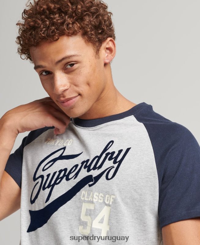 uy Superdry hombres camiseta universitaria con guión Armada DT2N8Z4954 ropa