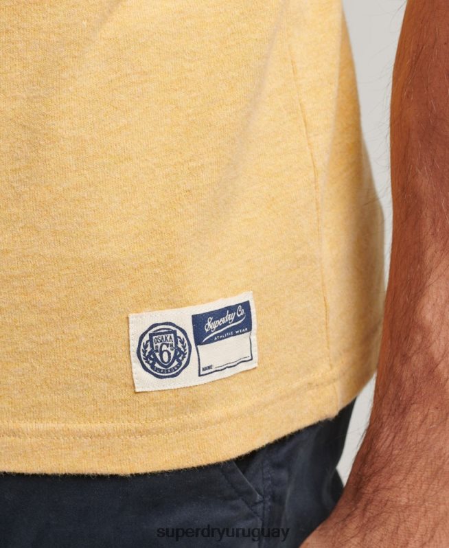 uy Superdry hombres camiseta universitaria estilo script vintage amarillo DT2N8Z4922 ropa