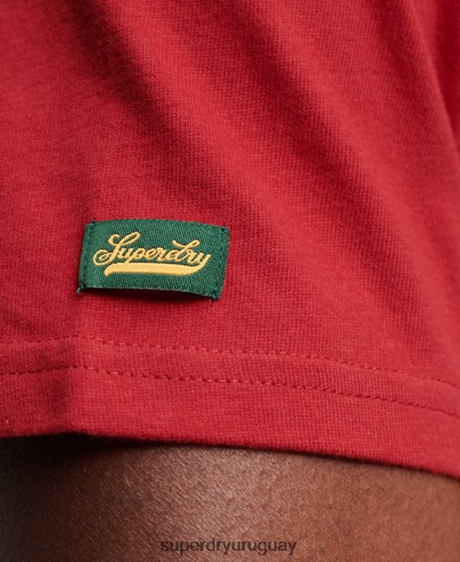 uy Superdry hombres camiseta universitaria vintage con guión rojo DT2N8Z88 ropa