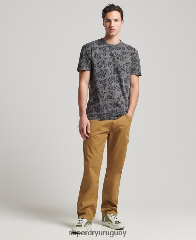 uy Superdry hombres camiseta vintage con bolsillo negro DT2N8Z4848 ropa