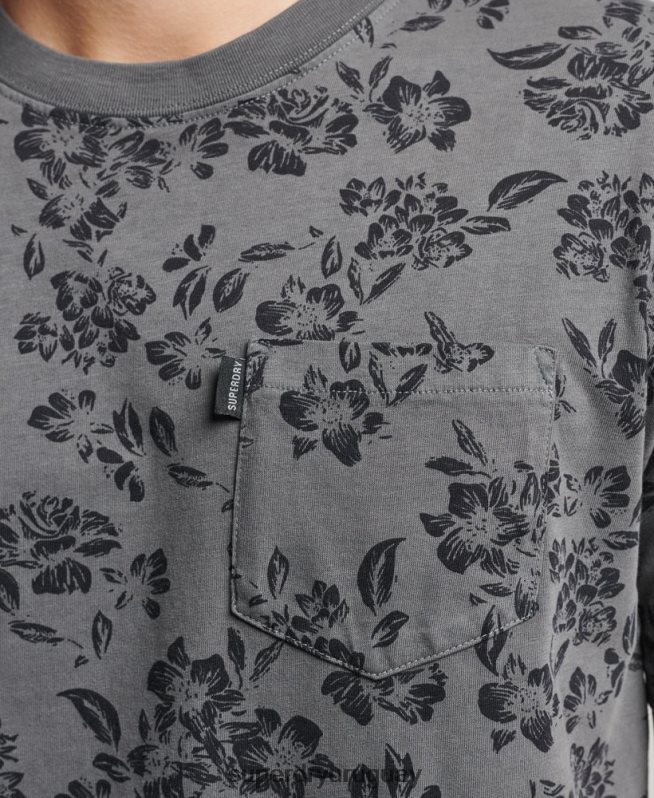 uy Superdry hombres camiseta vintage con bolsillo negro DT2N8Z4848 ropa