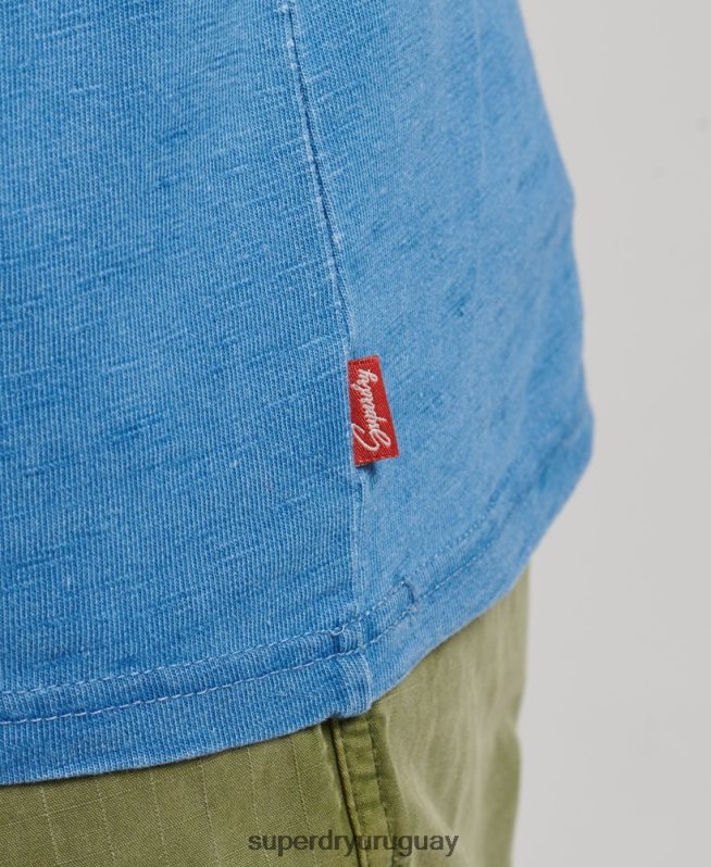 uy Superdry hombres camiseta vintage con letrero de pared azul claro DT2N8Z4921 ropa