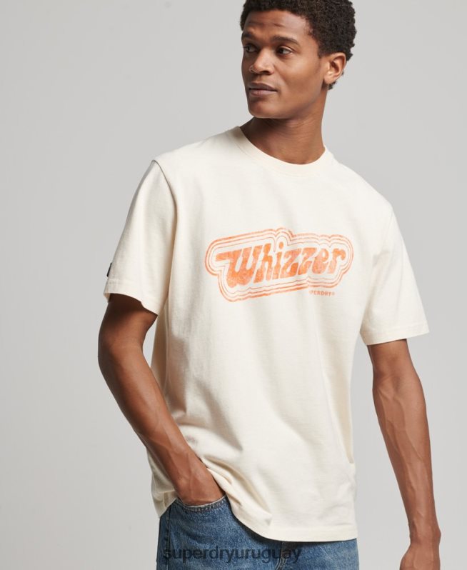 uy Superdry hombres camiseta vintage de mi generación crema DT2N8Z4947 ropa