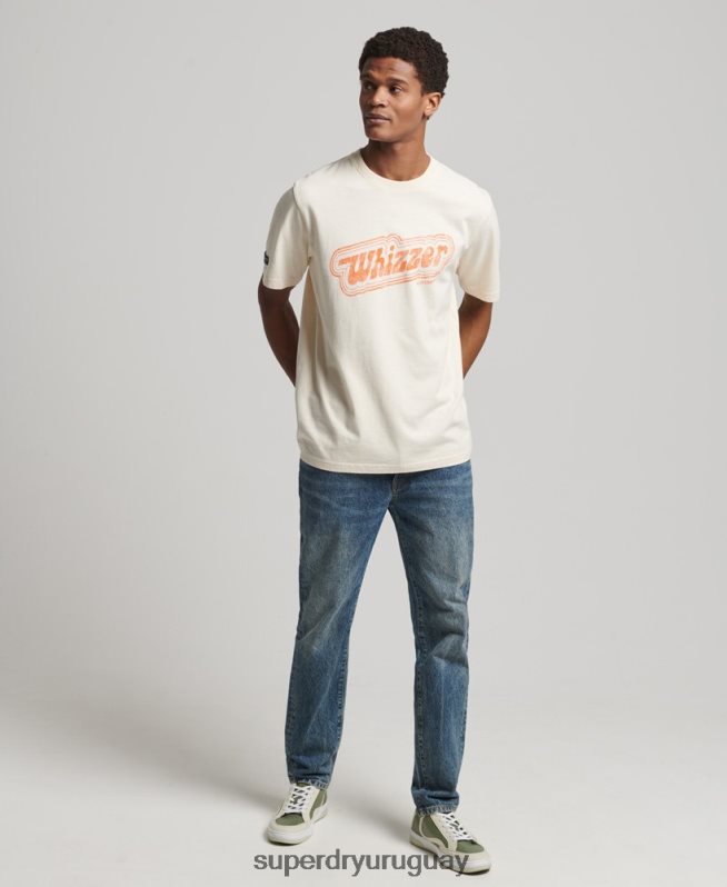 uy Superdry hombres camiseta vintage de mi generación crema DT2N8Z4947 ropa