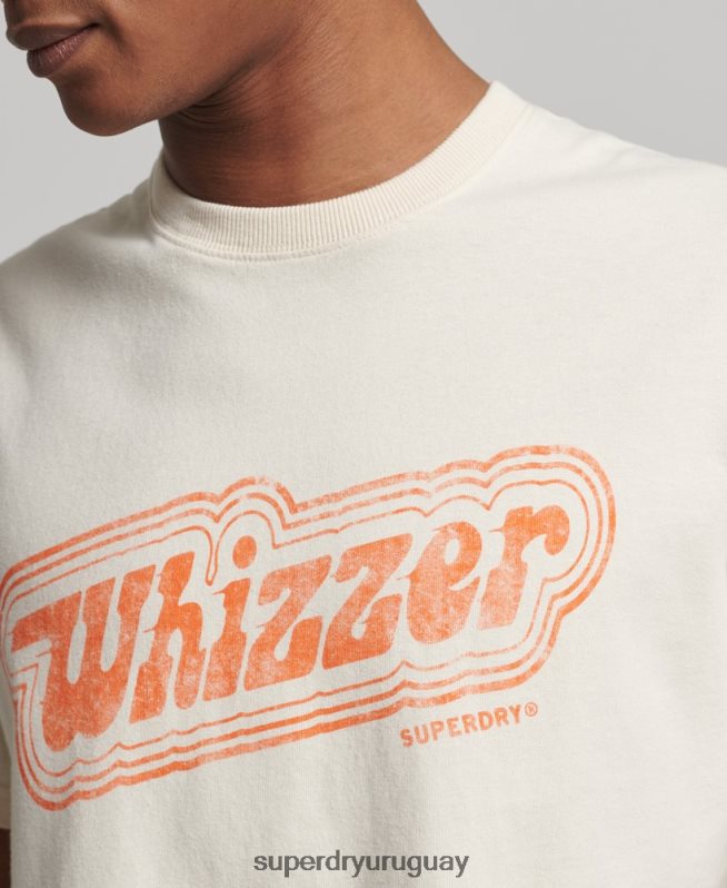 uy Superdry hombres camiseta vintage de mi generación crema DT2N8Z4947 ropa