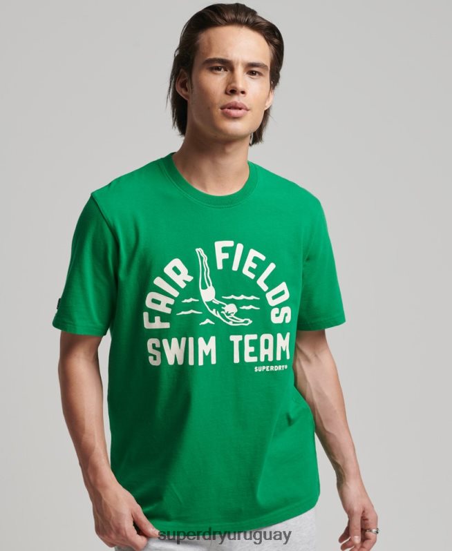 uy Superdry hombres camiseta vintage de mi generación verde DT2N8Z4941 ropa