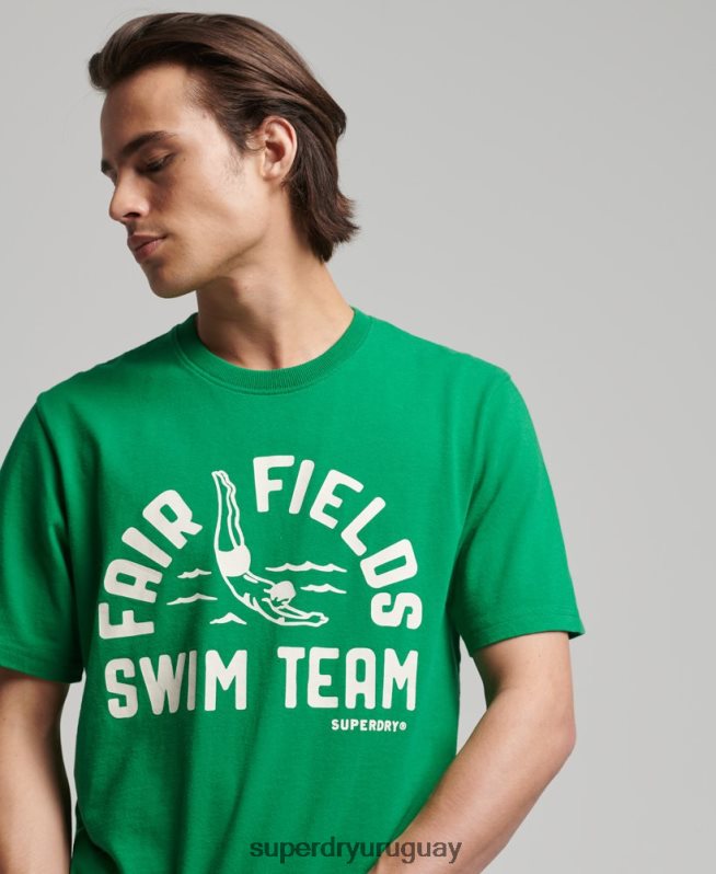 uy Superdry hombres camiseta vintage de mi generación verde DT2N8Z4941 ropa