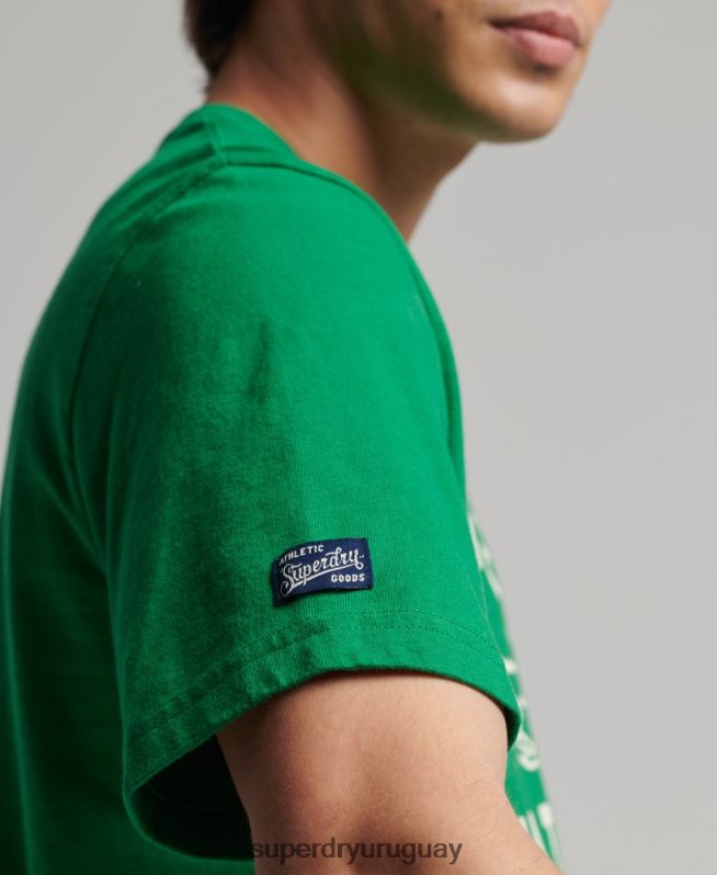 uy Superdry hombres camiseta vintage de mi generación verde DT2N8Z4941 ropa