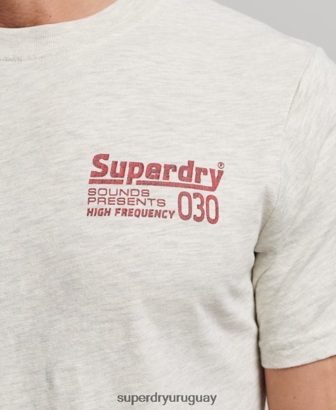 uy Superdry hombres camiseta vintage de sello discográfico gris DT2N8Z6359 ropa