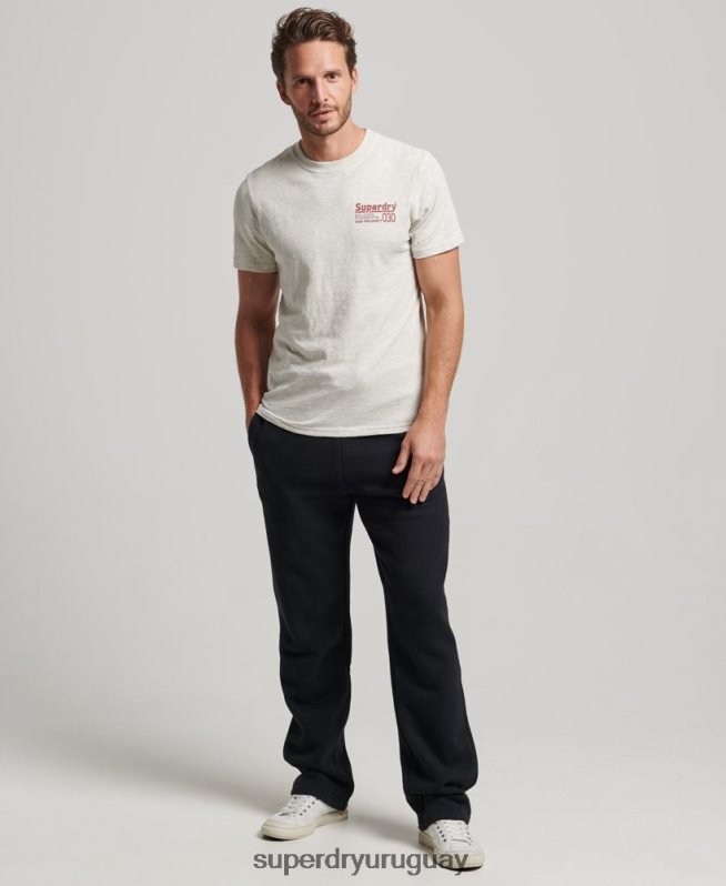 uy Superdry hombres camiseta vintage de sello discográfico gris DT2N8Z6359 ropa