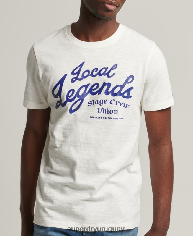 uy Superdry hombres camiseta vintage de tienda de merchandising blanco DT2N8Z4975 ropa