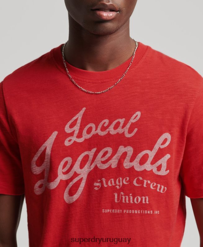 uy Superdry hombres camiseta vintage de tienda de merchandising rojo DT2N8Z4976 ropa