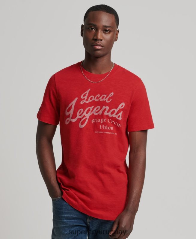 uy Superdry hombres camiseta vintage de tienda de merchandising rojo DT2N8Z4976 ropa
